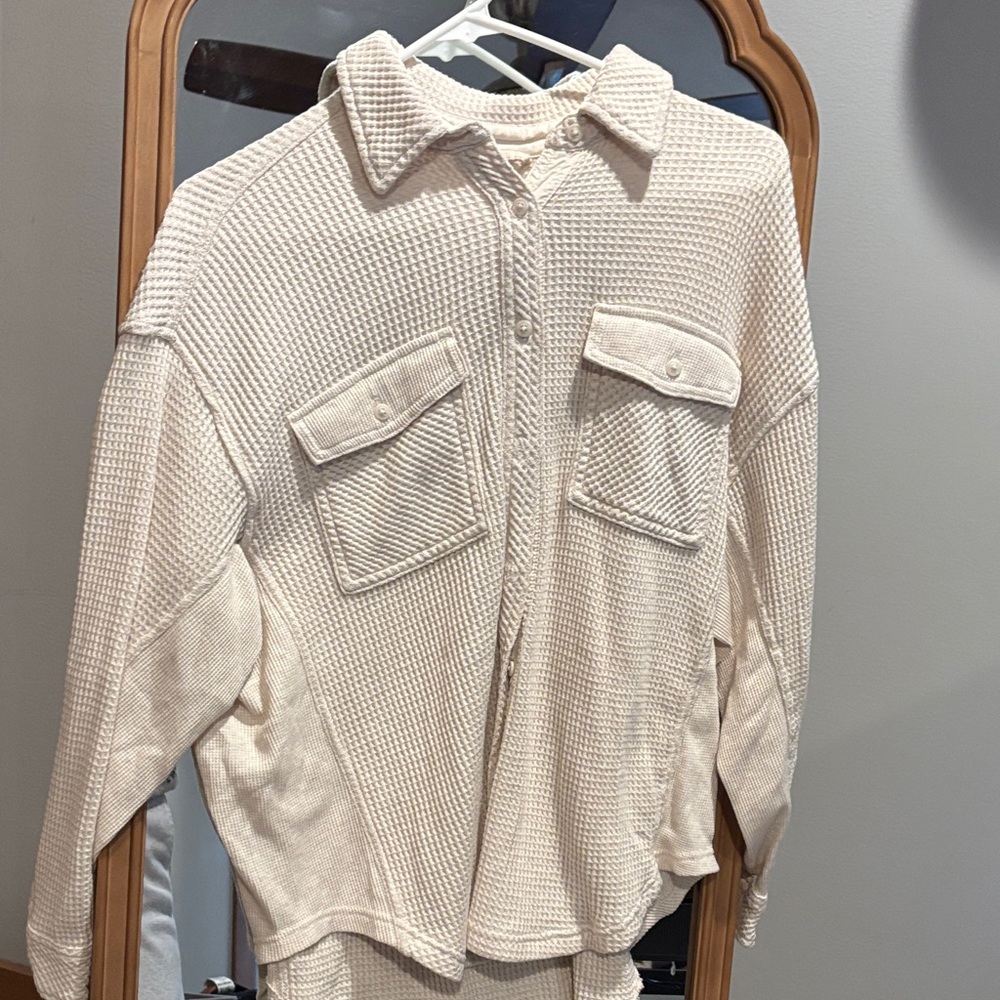 Aerie Cream Button Down Shirt